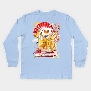 The Yellow Jelly Dragon With Red Fan Kids Long Sleeve T-Shirt